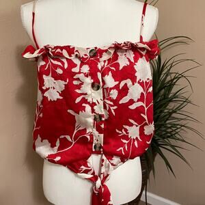 Johanna Ortiz X H&M Medium Blouse Red White Wild Roses